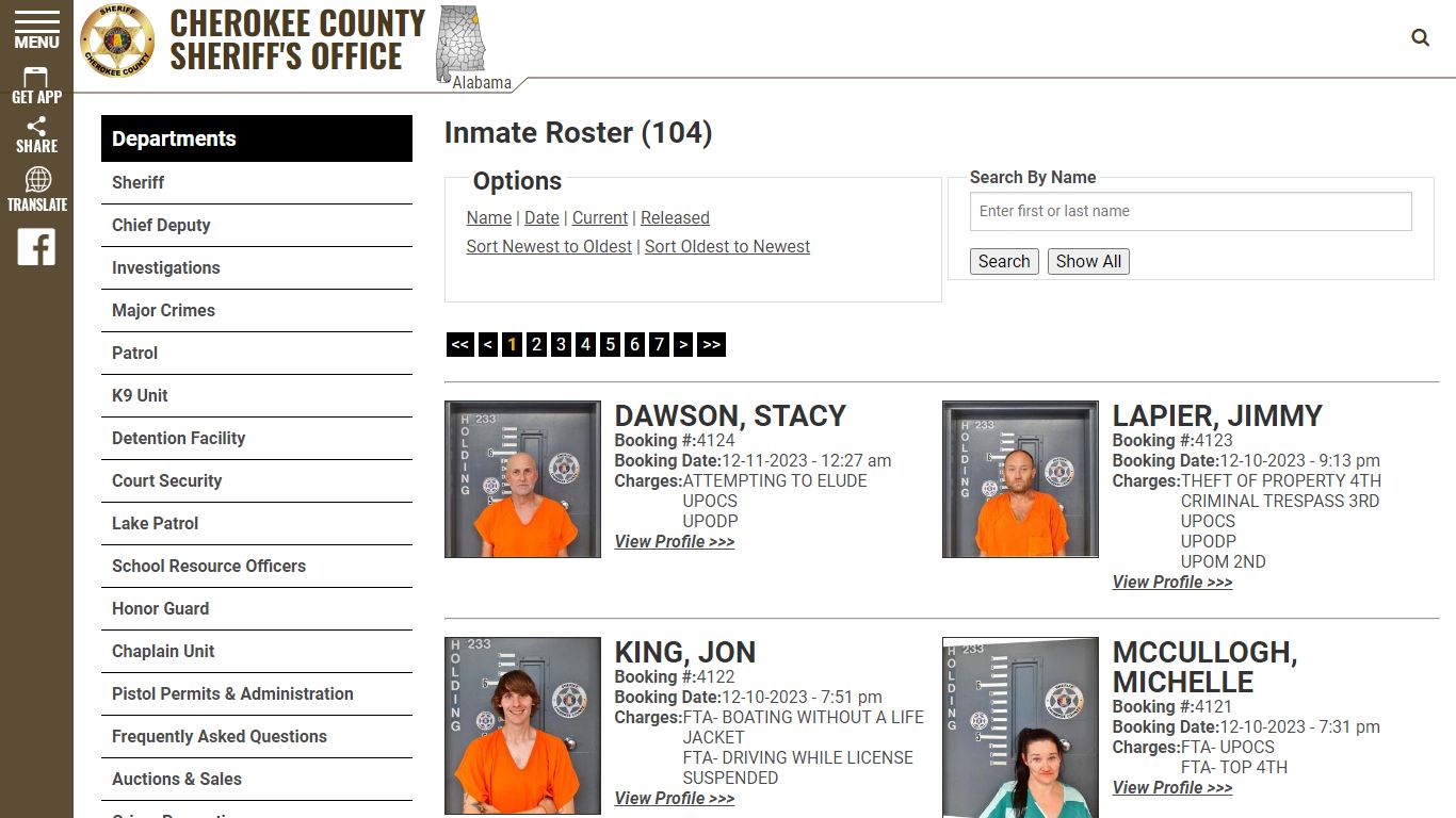 Inmate Roster - Current Inmates Booking Date Descending - Cherokee ...